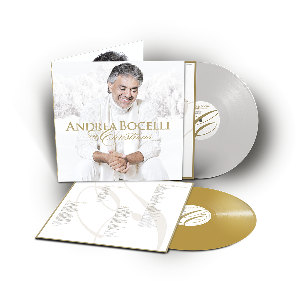 Andrea Bocelli's Christmas 2LP Vinyl - White & Gold Limited Fireside Edition