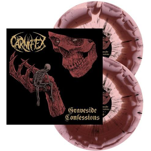 Limited Edition Red and Pink Swirl with Black Graveside Confessions Album by Carnifex