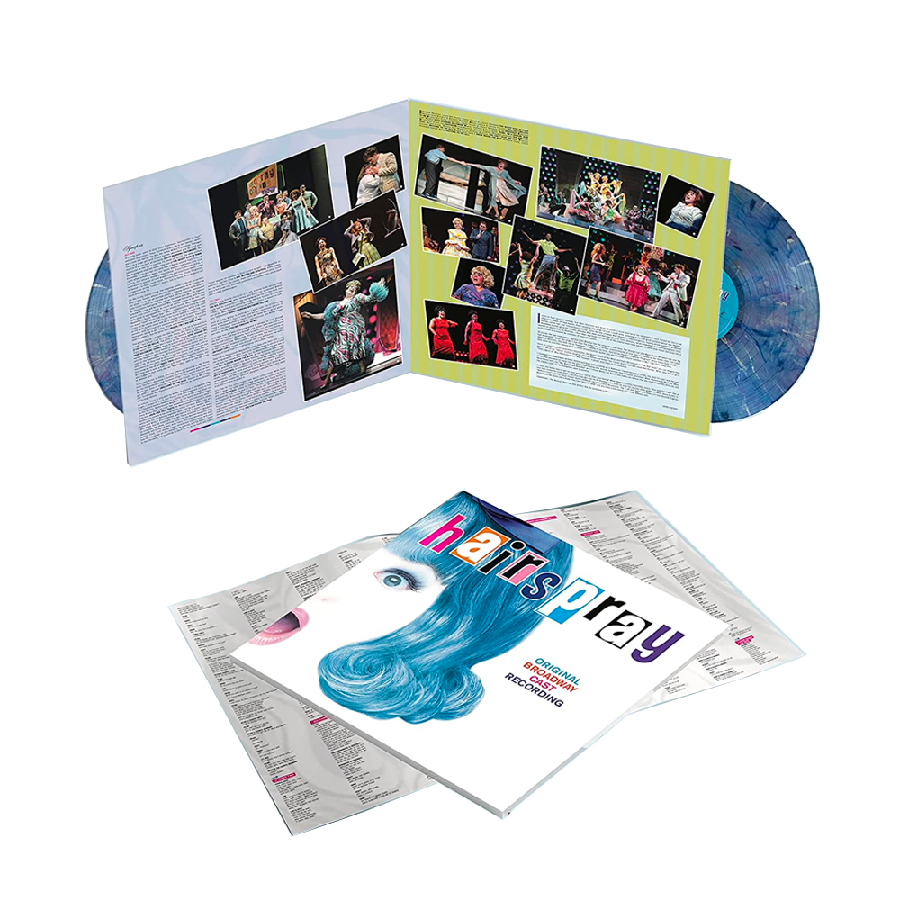 Limited Edition Blue Marbled Vinyl Record of Hairspray (Original Broadway Album)