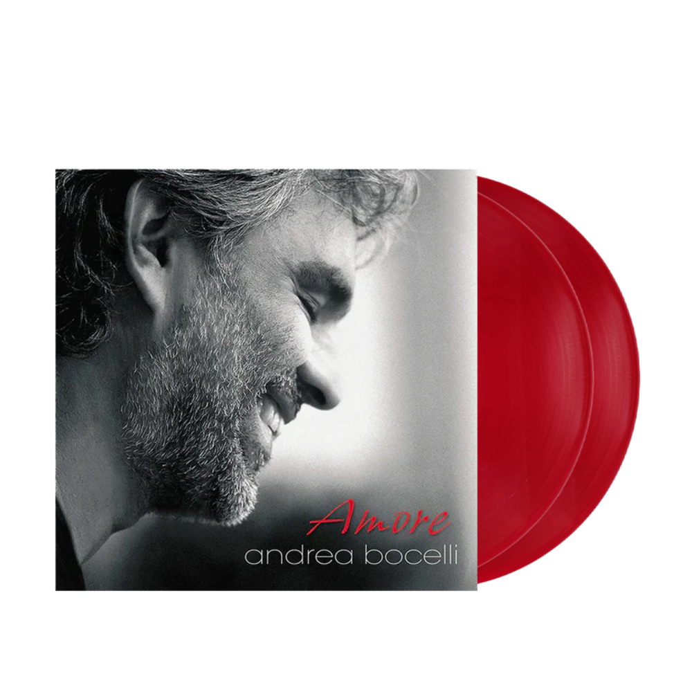 Limited Edition Transparent Red Vinyl 2LP of Amore by Andrea Bocelli