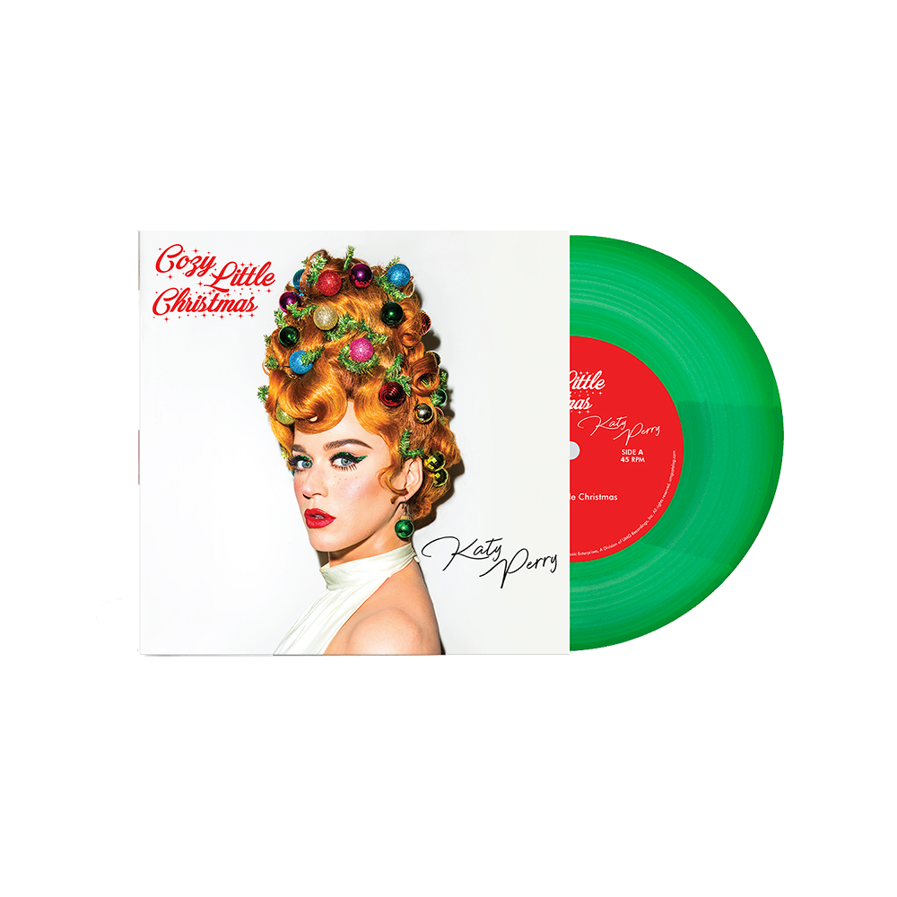 Limited Edition Translucent Green 7-Inch Vinyl Record of Katy Perry's Cozy Little Christmas
