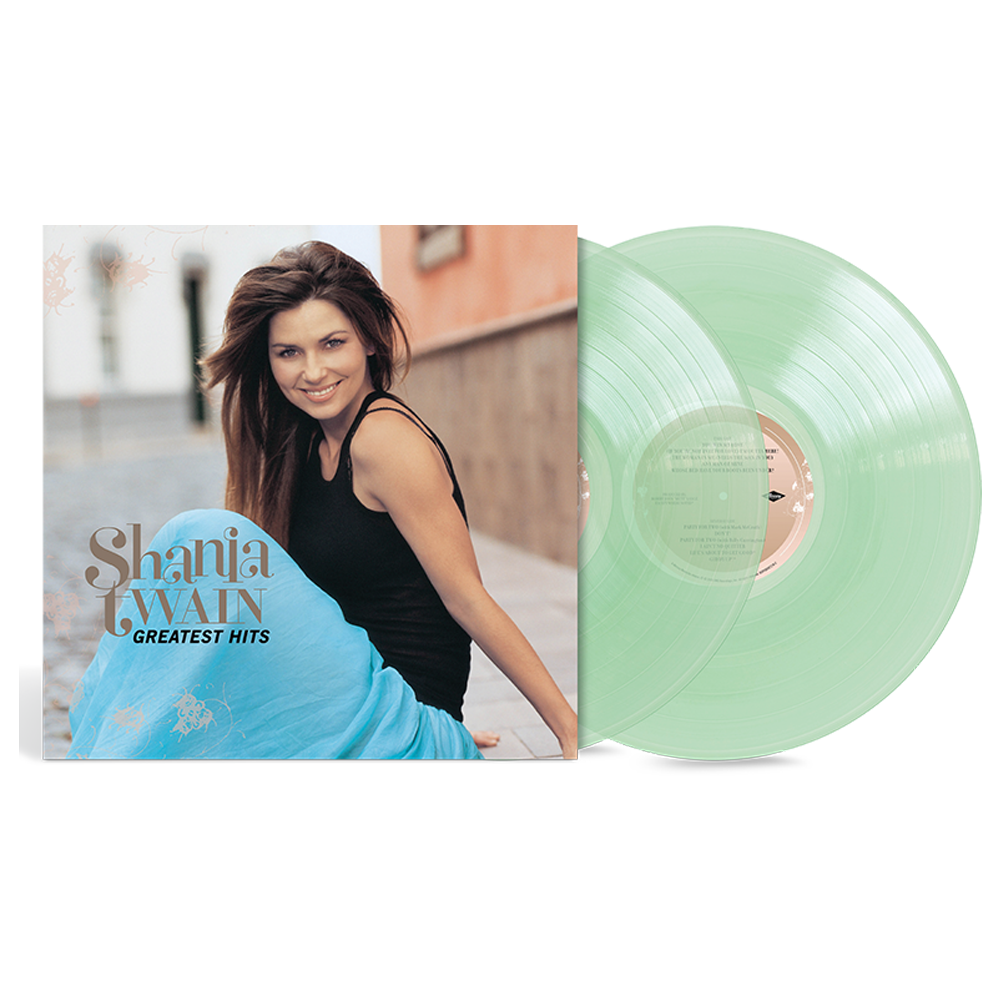 Shania Twain's Record - Breaking Greatest Hits on 2LP Coke - Bottle - Clear Vinyl